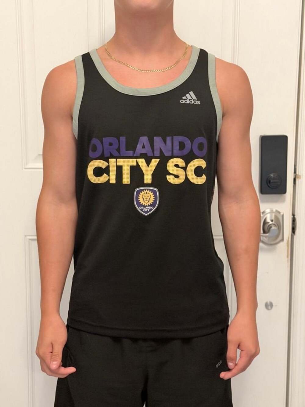 Adidas Orlando City SC Soccer Tank Top Jersey Black